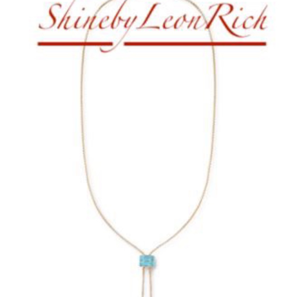 Alfani Gold-Tone Turquoise Stone Lariat Necklace
